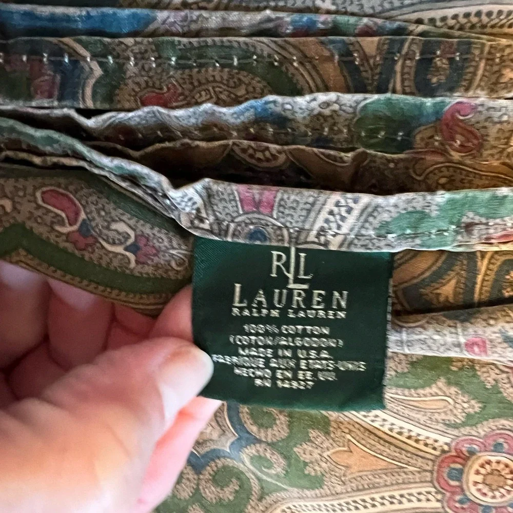 Ralph Lauren Elizabeth Brianna Paisley Full Flat Sheet Vintage USA Old Money